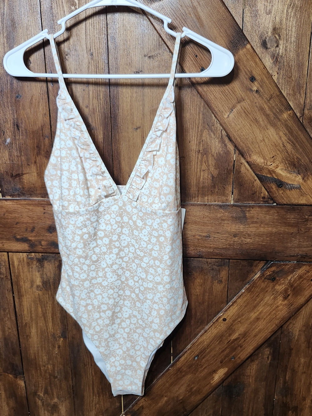 Lost + Wander Peach and White Floral Swim Cover-Up
